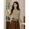 鹿向南【抹茶可可】长袖绿色针织衫女秋季新款法式设计感独特上衣 商品缩略图3