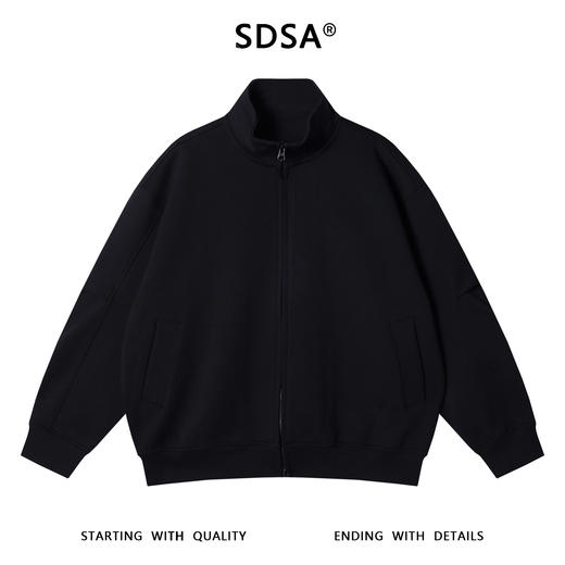 9908SDSA男士秋冬新款痞帅男装运动风纯色拉链立领卫衣宽松百搭外套 商品图1