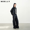 NEELLY纳俪商场同款秋季新款时尚简约牛仔长裤女复古百搭镰刀裤N25083H01129 商品缩略图0