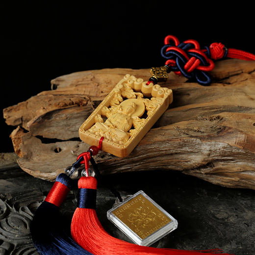 【普陀山】黄杨木雕汽车后视镜挂件 商品图2