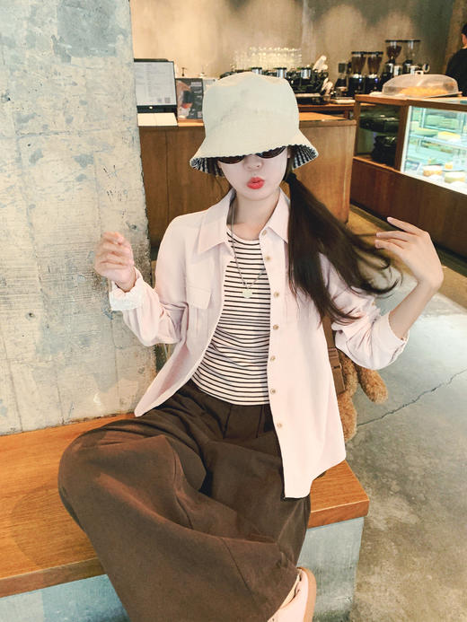 <曾小咸推荐>衬衫条纹背心裤子【预售款，预计3-15天发货】 商品图4