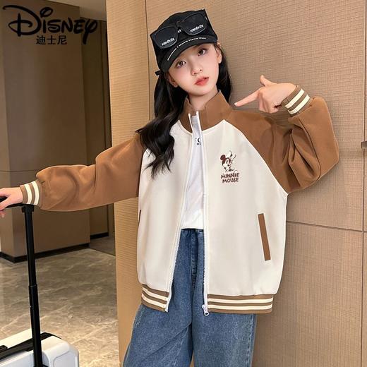 迪士尼女童外套春秋款棒球服2025新款儿童上衣春季洋气女大童春装 商品图0