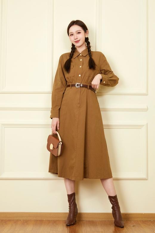 Le Malene 法式咖色简约连衣裙 18642 商品图0