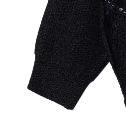 91289SDSA男士秋冬新款痞帅男装潮牌复古菱形格V领针织衫流苏开衫毛衣 商品图3