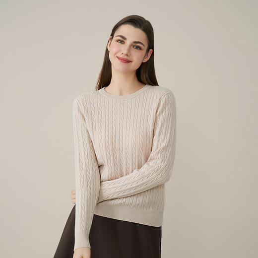 【亲子款】儿童100%羊绒衫2025秋冬女童麻花毛衣男童套头女士针织 商品图4