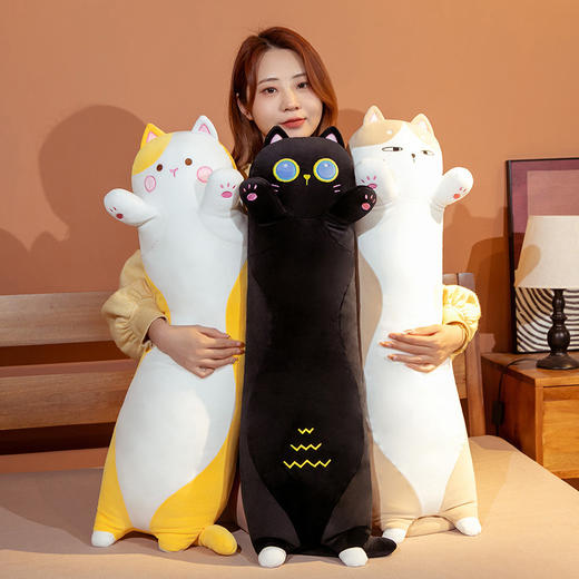 日系品质可爱猫咪抱枕女生睡觉夹腿侧睡长条枕头床上靠枕孕妇靠垫 商品图4