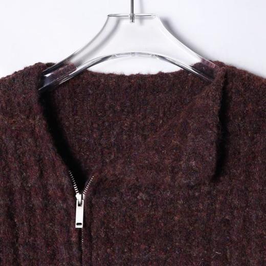 72556SDSA男士秋冬新款痞帅男装潮牌不规则斜拉链针织衫百搭开衫毛衣 商品图2