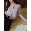 鹿向南2025秋季新款温柔风紫色短款宽松毛衣女小香风气质圆领上衣L578136 商品缩略图4