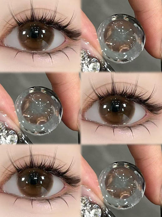 liliyacon半年抛 萤火虫光/碳烤红薯/零度空气/凌霄云雾/一颗琥珀 14.5mm 棕蓝灰 商品图5