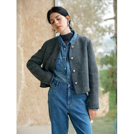 HeyDress宽松水洗复古牛仔衬衫 商品图3