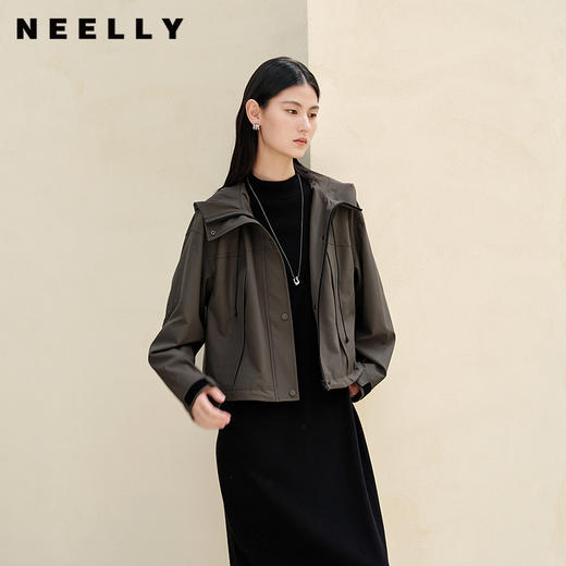 NEELLY纳俪商场同款秋季新款美式复古短外套女简约松弛通勤上衣N25083C01120 商品图0