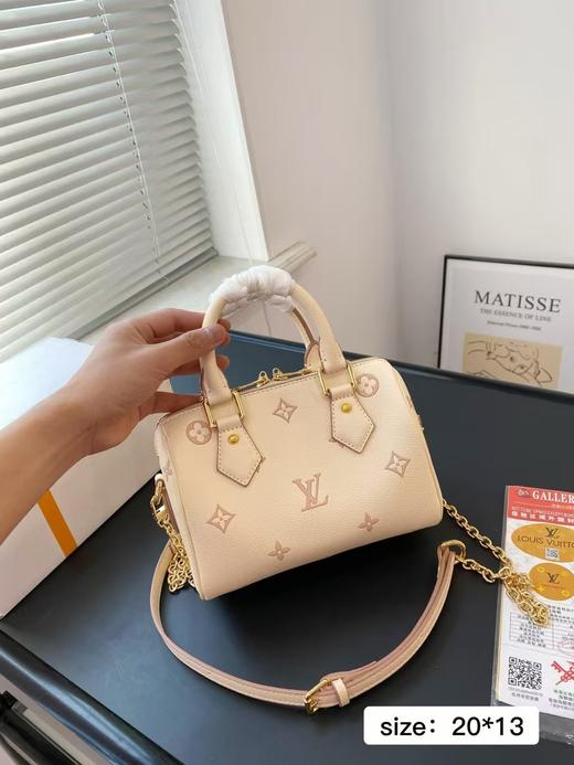 G498路易W登SPEEDY 20奶蓝色枕头包斜挎老花百搭 商品图2