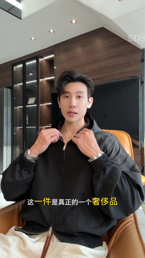 23469SDSA男士秋冬新款痞帅男装纯色螺纹下摆连帽卫衣拉链外套百搭时尚 商品图0