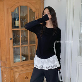 奶皮衣。天丝羊毛黑标T恤女秋冬新款可外穿设计感内搭打底衫上衣