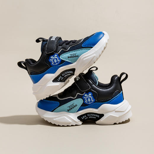 巴布豆童鞋男女童运动鞋秋冬季皮面童鞋中大童跑步鞋26-37 商品图2