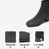 千百度粗中跟弹力袜靴女瘦瘦靴时尚钻饰短靴子时装靴A25551815 商品缩略图3