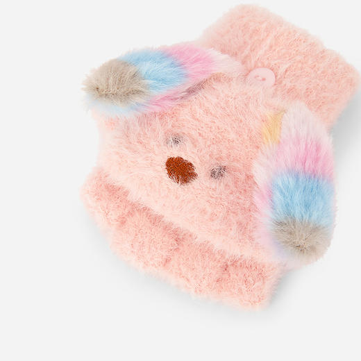 巴拉巴拉balaOne儿童手套男童女童2025新款毛绒小狗造型翻盖可爱 商品图3