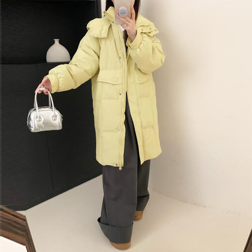 【YW】无忧购 冬季新款韩版长款连帽羽绒服女宽松加厚鸭绒外套24023（截单后3-5天发货） 商品图12