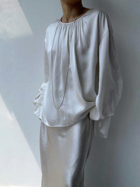 TU｜C02SS23-TP09 真丝长袖上衣【白WT00 / 黑BK00】