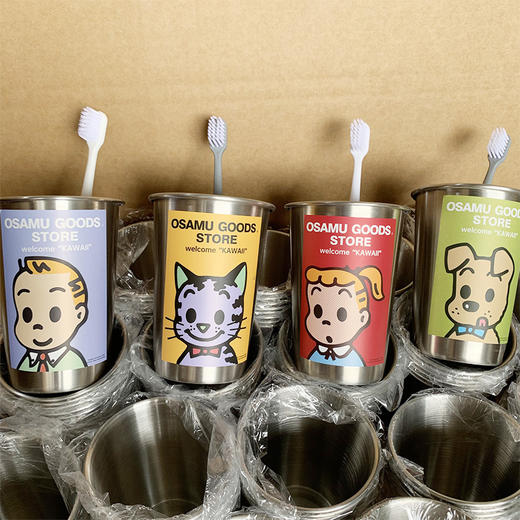 「不锈钢漱口杯！高颜值」可爱漱口杯不锈钢 加厚家用儿童洗漱杯简约宿舍创意牙刷杯餐饮用具 商品图3