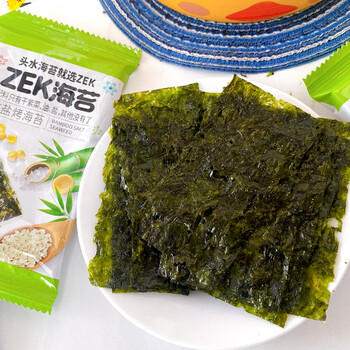 Zek竹盐烤海苔2g*32包 紫菜包饭寿司 儿童即食 出游大礼包 64g /休闲食品 /海味零食 /海苔 商品图3