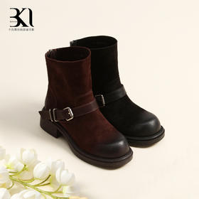 BAKERLOO擦色中筒骑士靴AD182