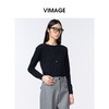 VIMAGE纬漫纪圆领简约时尚保暖2025秋季新款羊毛针织衫V2401107 商品缩略图5