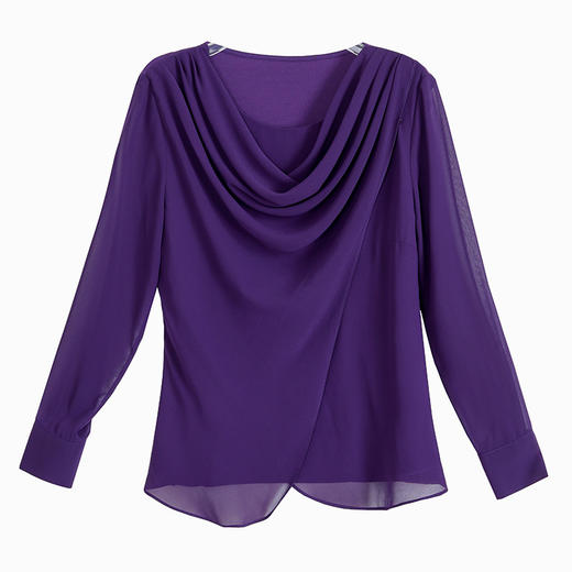 KQL A48N50072雪纺衫长袖上衣上衣套头小衫 商品图3