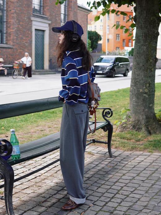 浮生八记/25C122/法式格纹撞色香蕉西装裤 商品图3