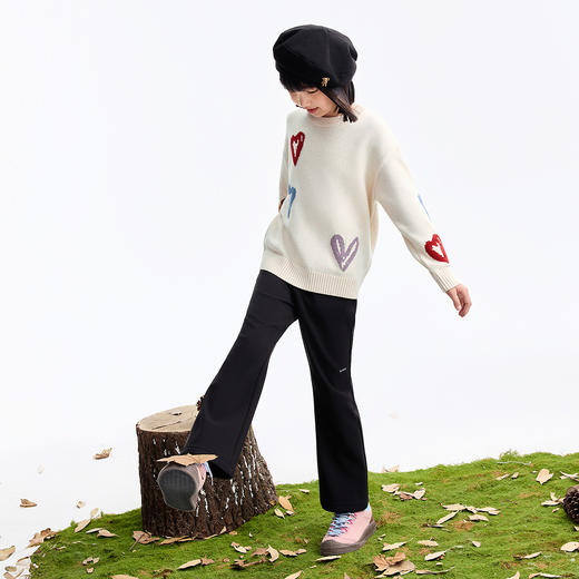【含羊毛】女童圆领长袖针织衫冬季新款安奈儿童装EG544657 商品图5