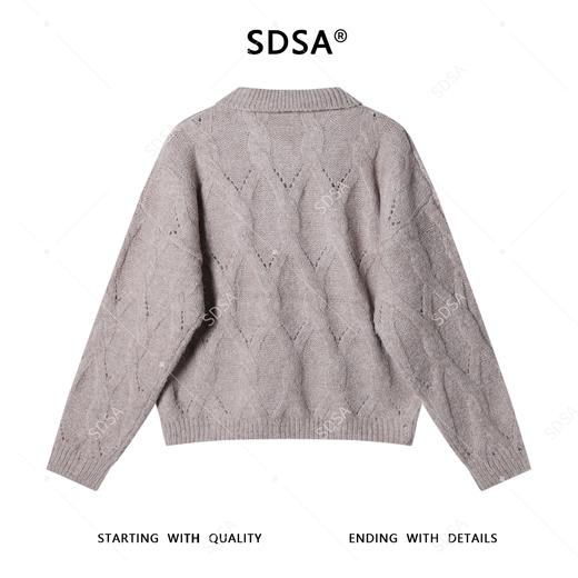 9922SDSA男士秋冬新款痞帅男装简约菱形格polo领针织衫休闲套头毛衣 商品图5