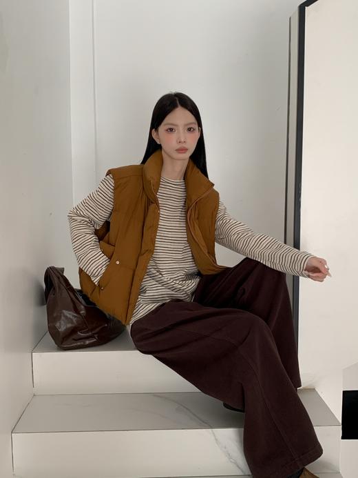 【YW】无忧购 秋冬短款时尚门襟收腰显瘦百搭立领韩版马甲羽绒外套6376（截单后3-5天发货） 商品图10