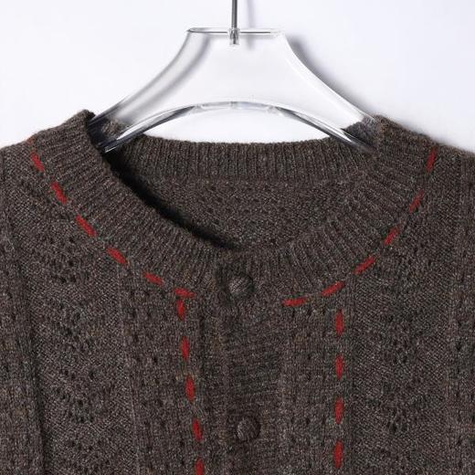 2218SDSA男士秋冬新款痞帅男装复古休闲撞色开衫针织衫慵懒风圆领毛衣 商品图1