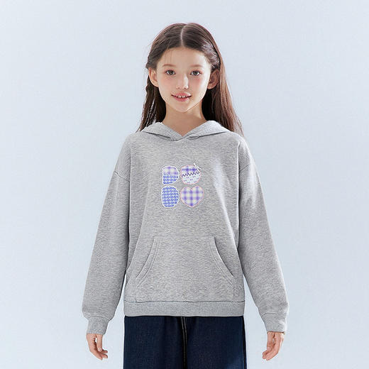 笛莎Deesha 童装女童卫衣2025冬新款女童甜美格子贴布绣卫衣 商品图0