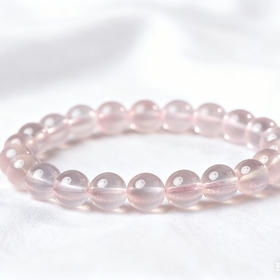 收藏级冰种马粉水晶手串 自然剔透 颗颗精选