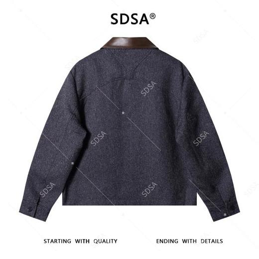 SDSA男士秋冬新款痞帅男装设计师撞色翻领拉链夹克倒三角时尚外套 商品图5