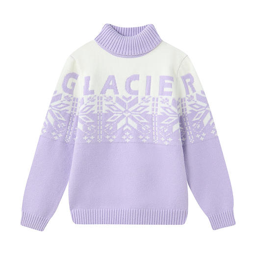 笛莎Deesha 童装女童毛衣2025冬新款女童高领紫色提花毛衣 商品图4