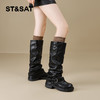 星期六时髦复古厚底显瘦裤腿堆堆靴SSD4117T3K 商品缩略图8