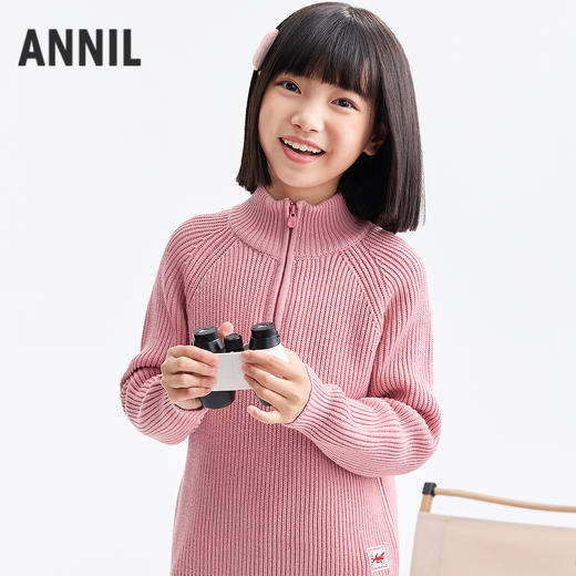 男女童半开领针织衫冬季新款安奈儿童装EM544621 商品图1