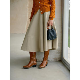 HeyDressA摆拼接棉质伞裙