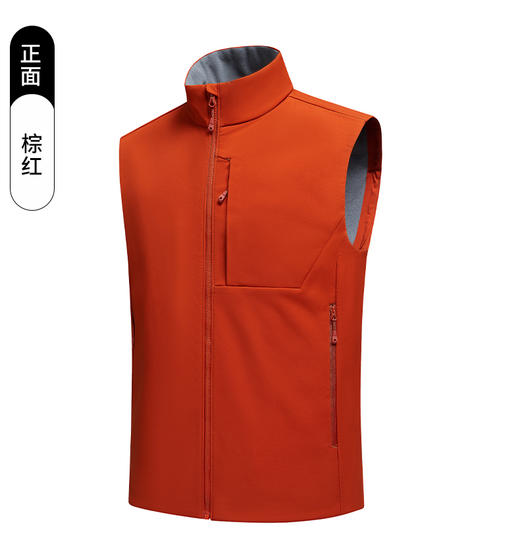 防水压胶 细腻里绒 秋冬款男士工装坎肩立领保暖背心软壳加绒马甲BSW25078 商品图6