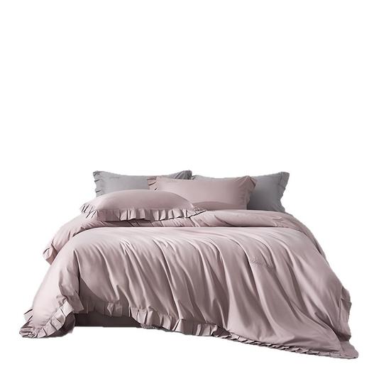 【A类80支天丝棉四件套】花边天丝棉四件套良品纯色80支床品套件柔软丝滑高端件套 商品图4