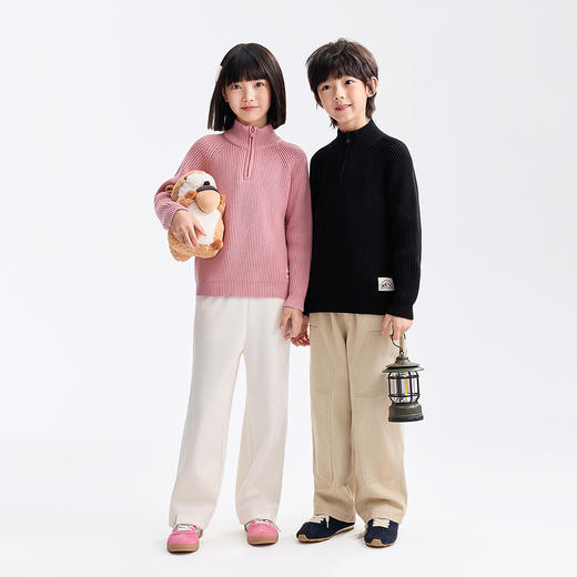 男女童半开领针织衫冬季新款安奈儿童装EM544621 商品图3