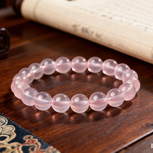 收藏级冰种马粉水晶手串 自然剔透 颗颗精选 商品图4