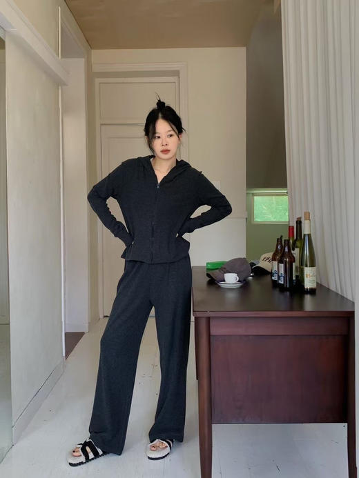 lulu风～羊绒质感连帽家居服套装 可外穿秋季休闲遛弯套装长袖长裤睡衣懒人两件套 商品图3