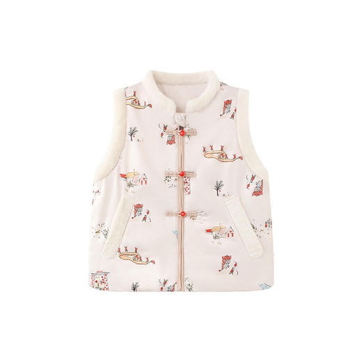 英氏儿童马甲秋冬保暖马夹拜年服喜庆新中式男宝女宝2025新款 商品图4