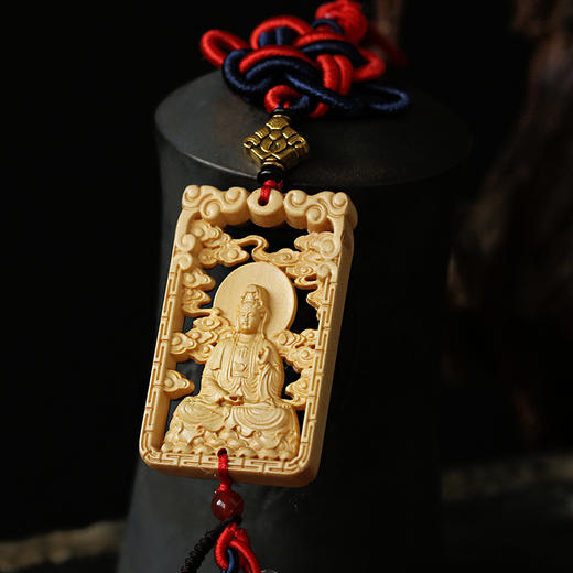 【普陀山】黄杨木雕汽车后视镜挂件 商品图1