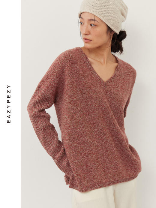 风影流沙羊绒羊毛V领套头衫 商品图3