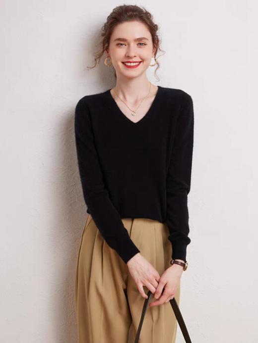 秋冬新款马卡龙色系100羊毛针织打底衫显瘦百搭羊毛衫 圆领、V领、半高领三款可选~ 商品图2