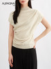 【优雅知性】阿菁娜不对称斜纵向褶裥连肩盖袖针织衫F30Q302039 商品缩略图1